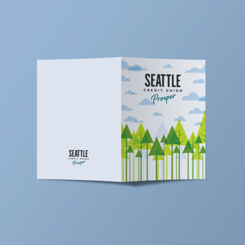 greeting card with trees